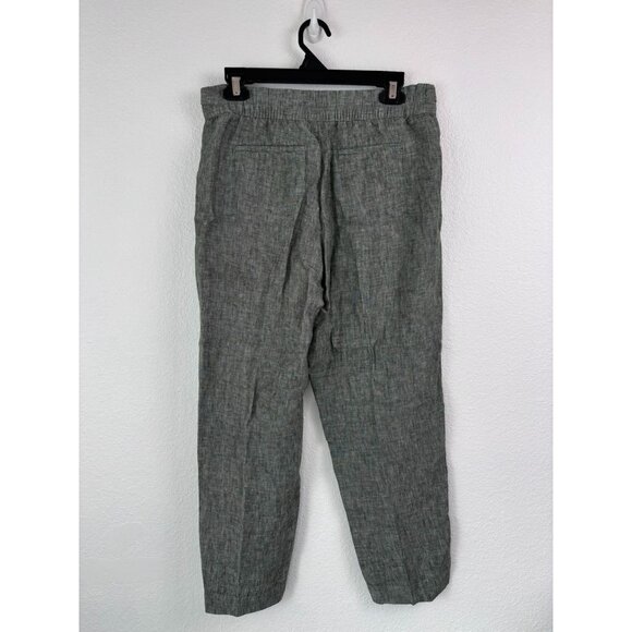 Athleta women's 6 Voyager Linen tapered leg ankle crop pant aspen olive green - Picture 4 of 8